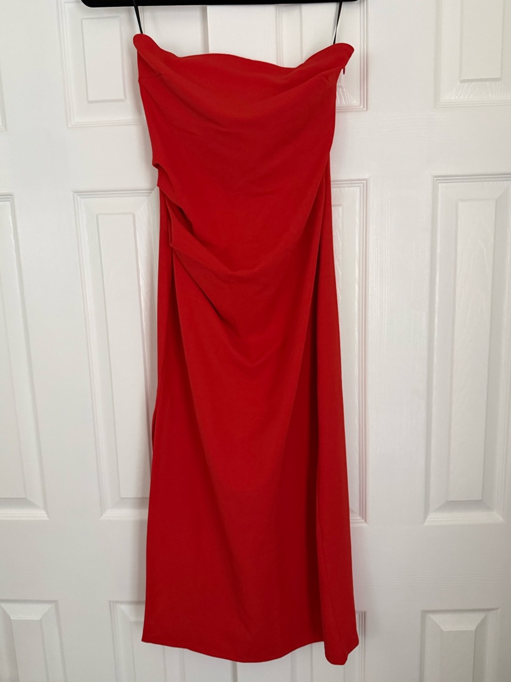 h&m dresses red Ladies - Red Puff-Sleeved Dress - Size: 3XL